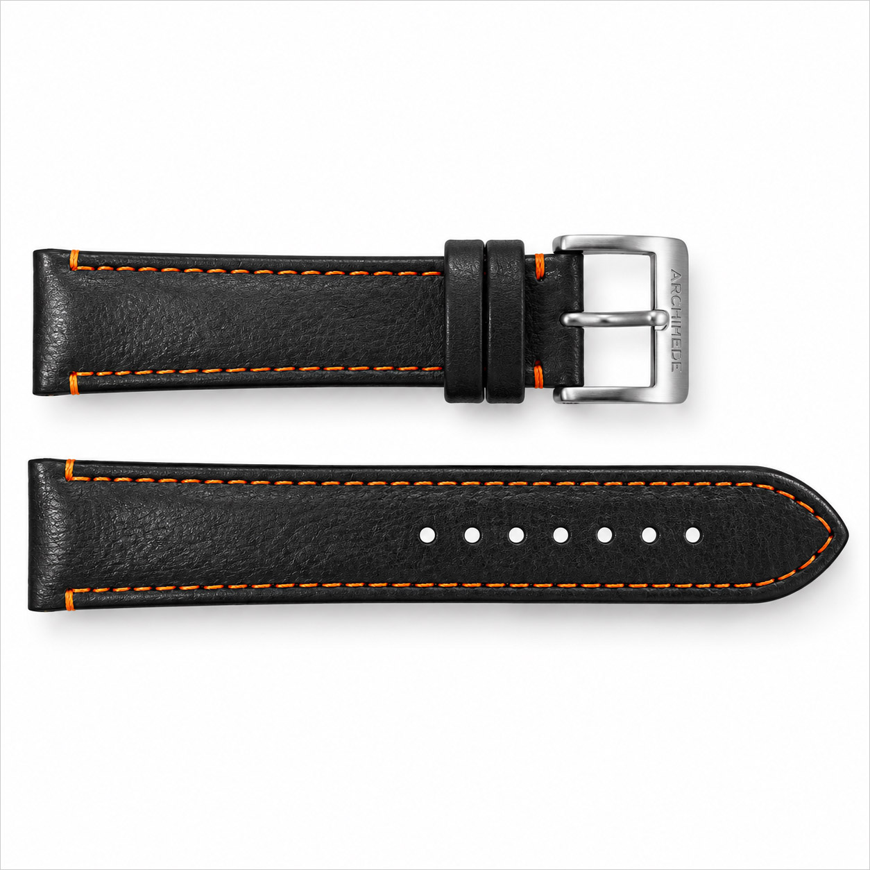 Pilot 200 Lederband | Schwarz Orange | 20mm