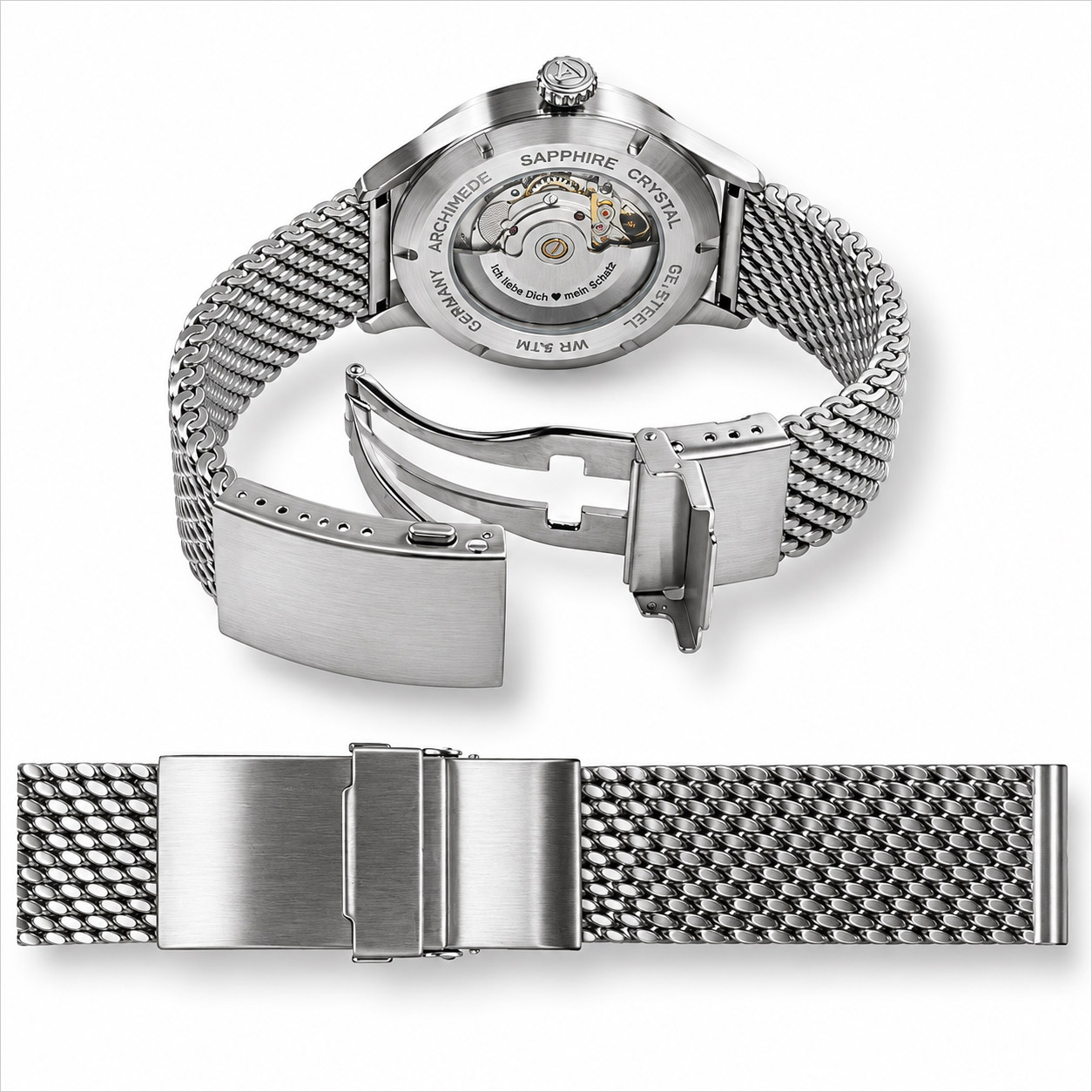 Milanaise mesh bracelet with diver buckle
